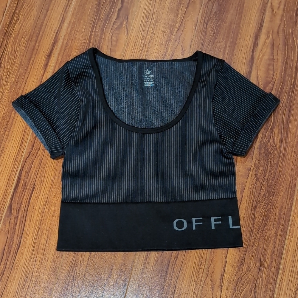 Aerie Black and Pink Ribbed Women's Top Bundle Size Medium